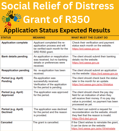 SASSA SRD grant Application Results