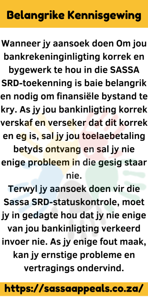 SASSA Belangrike Kennisgewing