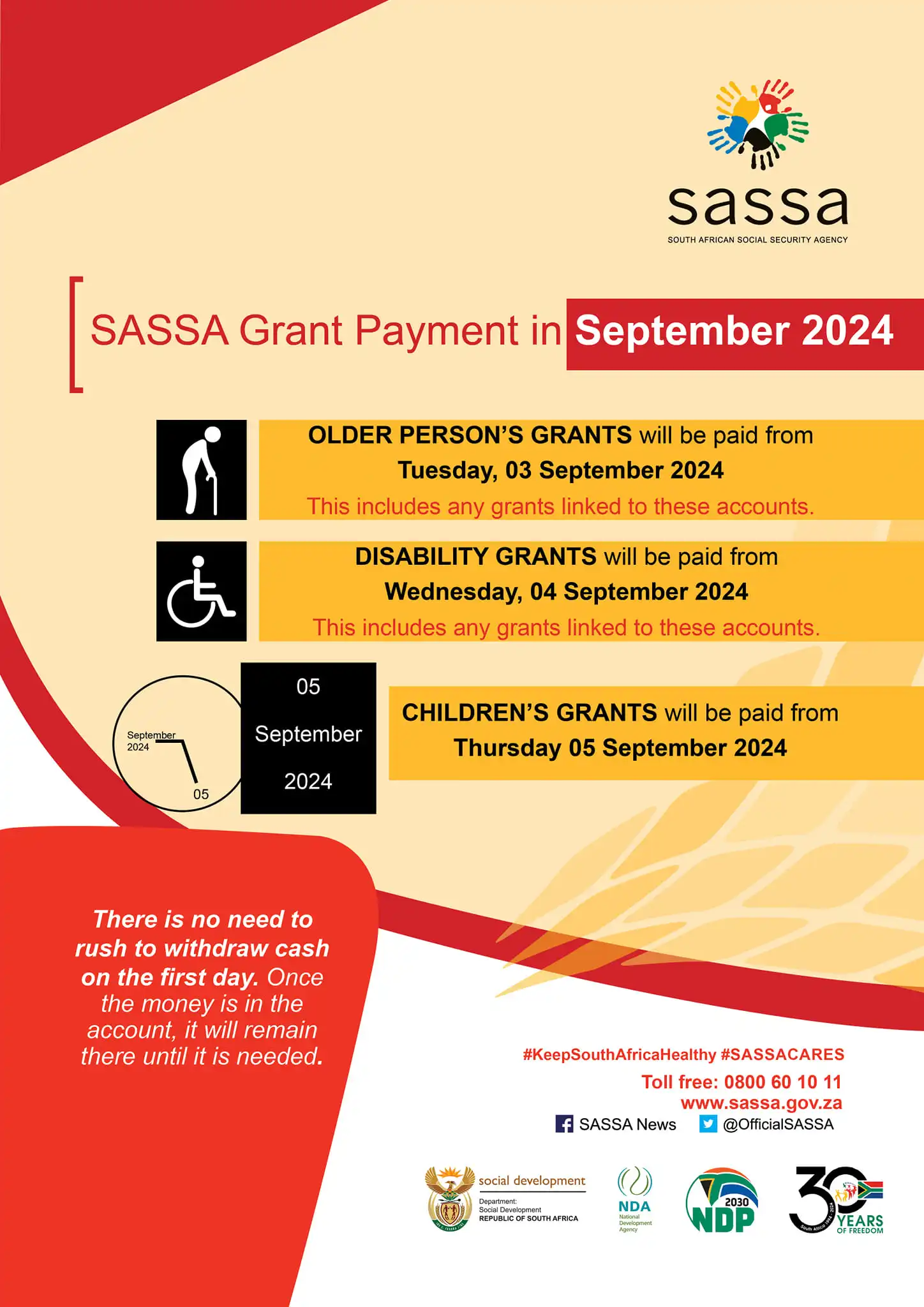 SASSA Social Grant Payment Dates For September 2024-SRD Grant