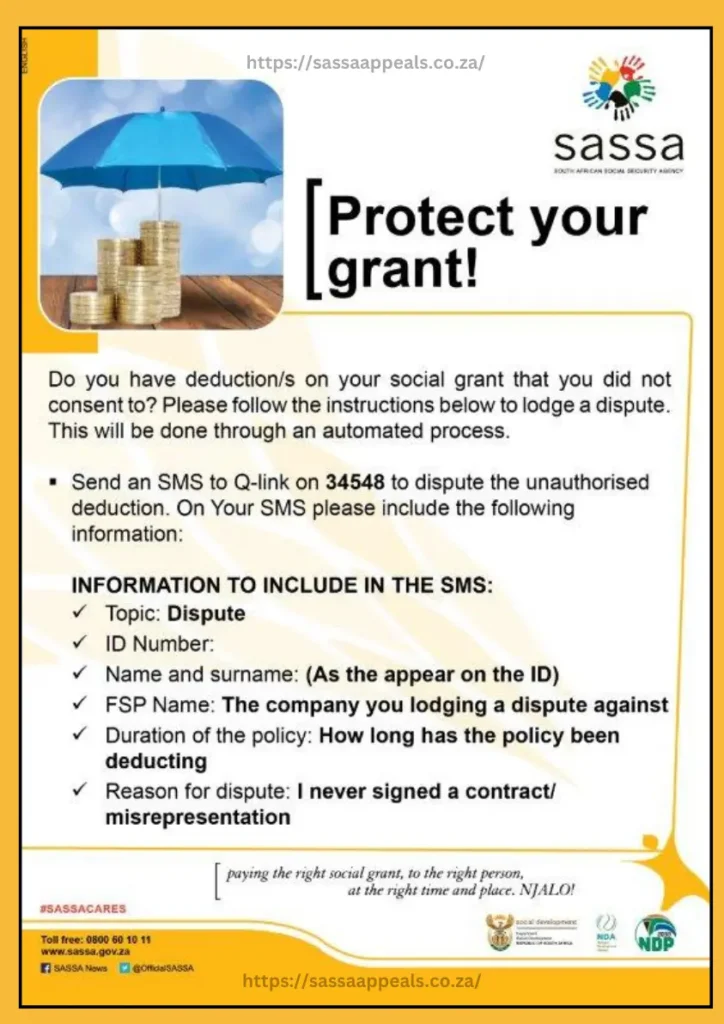 Protect SASSA SRD Grant From Any Unauthorized Deduction